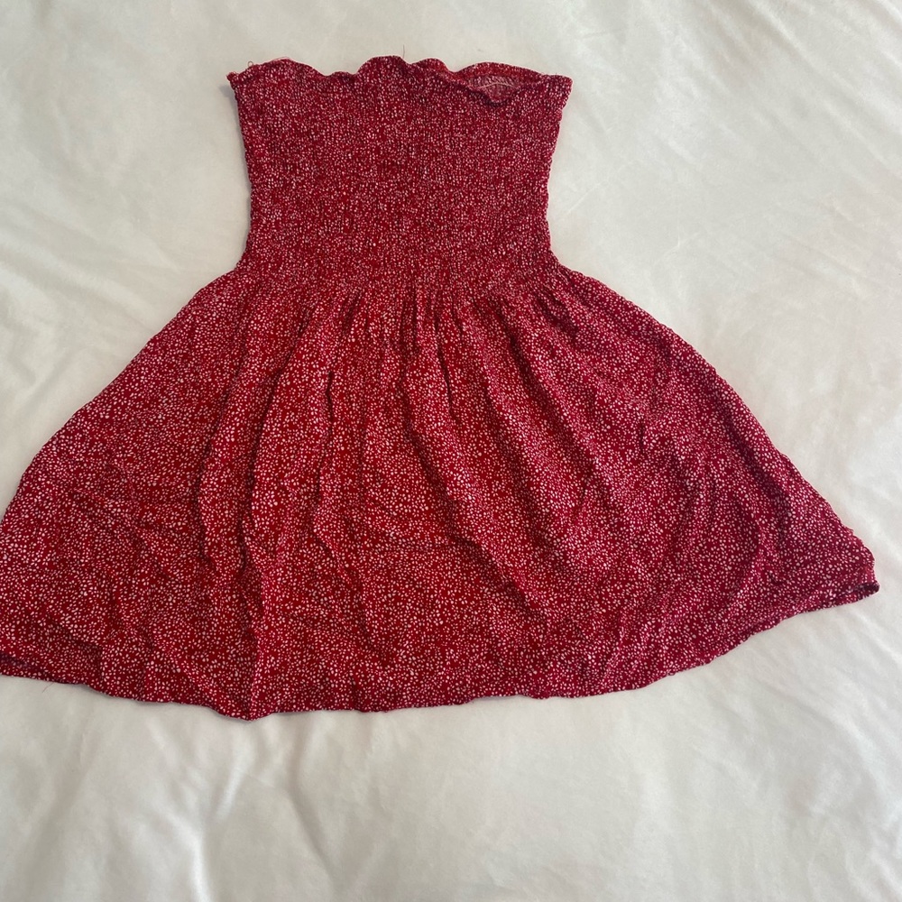 JUST QUELLA BRAND STRAPLESS DRESS RED SUMMER SPRING DRESS